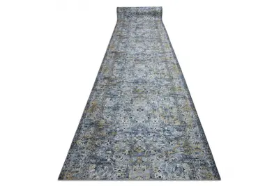 Tekač gumiran LOTUS NOMAD 29671 Ornament siva pralna protizdrsna 100 100x690 cm