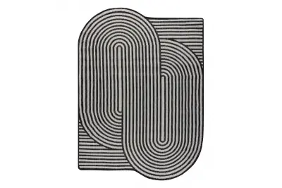 ORGANIC 2131 sisal preproga Geometric ecru / črna – naravna, moderna nepravilna oblika 200x290 cm