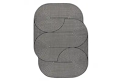 ORGANIC 1835 sisal preproga Geometric ecru / črna – naravna, moderna nepravilna oblika 200x290 cm