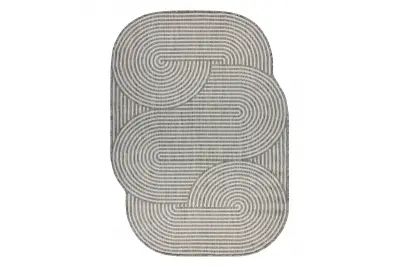 ORGANIC 1835 sisal preproga Geometric ecru / siva – naravna, moderna nepravilna oblika 200x290 cm