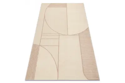 FLUX 461.14.AE200 volnena preproga OSTA - geometrijska, strukturna, loft bež / roza 240x340 cm