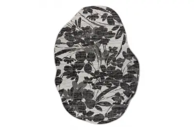 ORGANIC 2735 sisal preproga Rože ecru / črna – naravna, moderna nepravilna oblika 120x170 cm