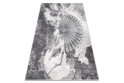 Preproga ALLURE 5715 Abstrakcija - strukturna, elegantna, glamur svetlo siva / bela 280x370 cm