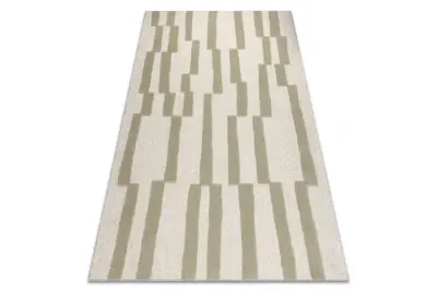 FLUX 461.109.SA400 volnena preproga OSTA - geometrijska, strukturna, loft bež / zelena 160x230 cm
