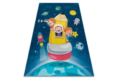 BAMBINO 42810 pralna preproga Medvedek, pilot za otroke protizdrsna - plava / smeđa 200x290 cm