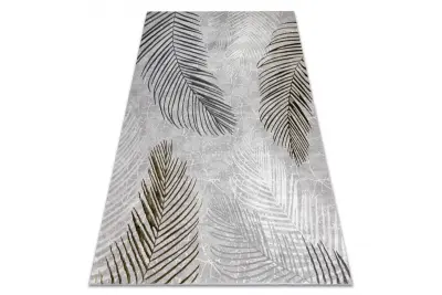 Preproga ALLURE 8752 Palmovi listi - strukturna, elegantna, glamur siva / zlato 200x290 cm