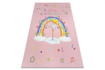 BAMBINO 41870 pralna preproga Ballerina, mavrica za otroke protizdrsna - roza 120x170 cm