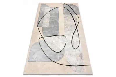 Preproga ALLURE 9980 Geometrična - strukturna, elegantna, glamur bež / zelena 120x170 cm