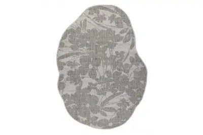 ORGANIC 2735 sisal preproga Rože ecru / siva – naravna, moderna nepravilna oblika 240x330 cm