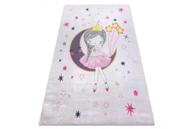 BAMBINO 48060 pralna preproga Princesa, zvezde za otroke protizdrsna - roza 160x220 cm