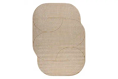 ORGANIC 1835 sisal preproga Geometric ecru / naravna – moderna nepravilna oblika 160x220 cm