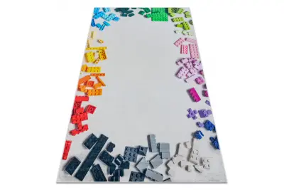 BAMBINO 38480 pralna preproga Komplet za gradnjo za otroke protizdrsna - siva / rumena 160x220 cm