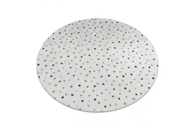 BAMBINO 47890 krog pralna preproga Pike za otroke protizdrsna - belo / rjava cercle 100 cm