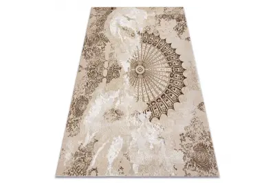 Preproga ALLURE 5715 Abstrakcija - strukturna, elegantna, glamur bež / bela 120x170 cm