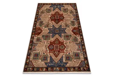 Volnena preproga KESHAN Čopki, etnični, orientalski 1250/53565 bež / oranžna 200x290 cm