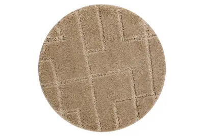 Kopalniška preproga SUPREME krog LINES, linije, nedrseča, mehka - bež cercle 50 cm
