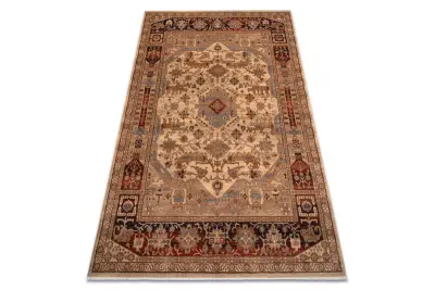 Volnena preproga KESHAN Čopki, orientalski 1255/53525 bež / oranžna 80x145 cm