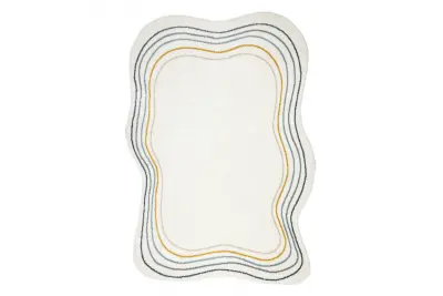 Preproga FUSION 5707 bela / temno zelena Shape - Abstrakcija, moderna, abstraktna, nepravilno 200x290 cm