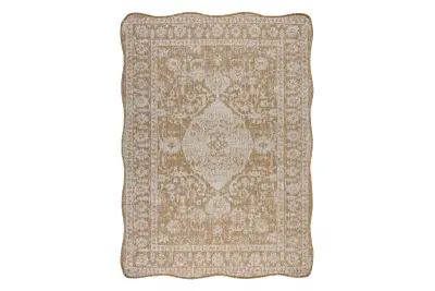 ORGANIC 2762 sisal preproga Ornament, okvir naravna / ecru – moderna nepravilna oblika 133x190 cm