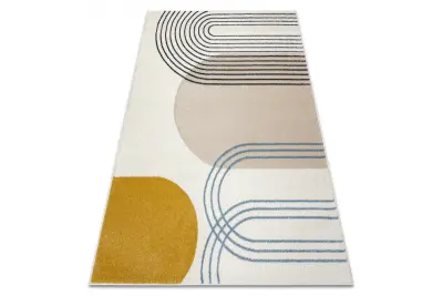 Preproga FUSION 7157 bela / zlato - Geometrična, moderna, abstraktna 120x170 cm