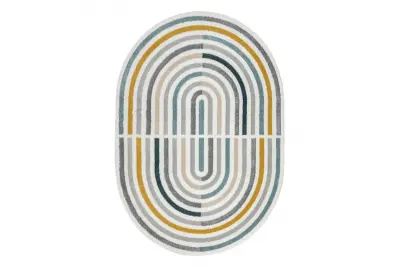 Preproga FUSION 5711 bela / temno zelena Shape - Geometrična, moderna, abstraktna, nepravilno 200x290 cm