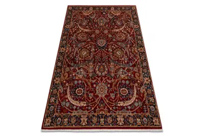 Volnena preproga KESHAN Čopki, Okras orientalski 6650/53578 oranžna / bež 80x145 cm