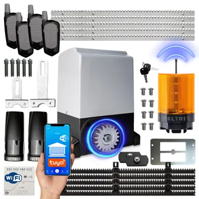 Pogonski sklop za drsna vrata WIFI 2000 kg + 4 daljinski upravljalniki + LED-svetilka