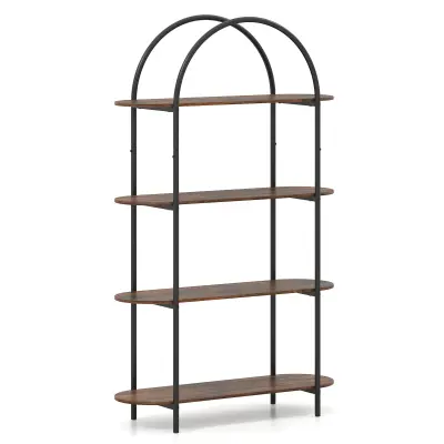 4-nivojska knjižna omara s kovinskim okvirjem Knjižna omara