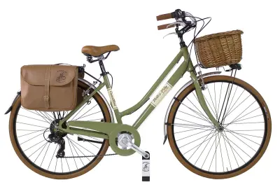 Retro žensko kolo Dolce Vita by Canellini iz aluminija – olivno zelena (M)