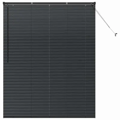vidaXL Venecijanske žaluzije Črna 175 x 140 cm Aluminij