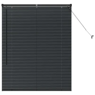 vidaXL Venecijanske žaluzije Črna 130 x 100 cm Aluminij
