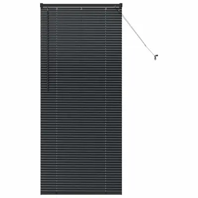 vidaXL Venecijanske žaluzije Črna 175 x 75 cm Aluminij