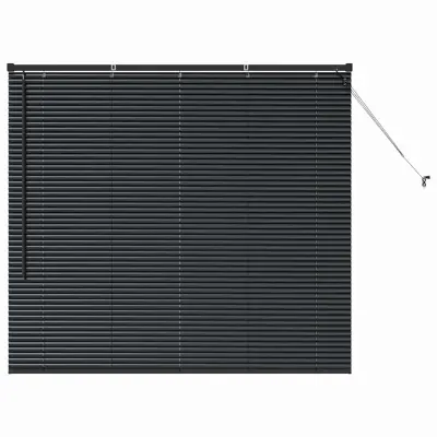 vidaXL Venecijanske žaluzije Črna 130 x 145 cm Aluminij