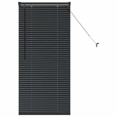 vidaXL Venecijanske žaluzije Črna 60 x 2,5 x 130 cm Aluminij