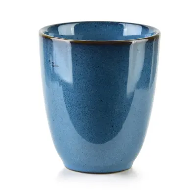 Lonček keramika BASIC NATURE Kubek 8,5x5x10 cm moder 1 kos