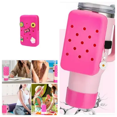 Silikonski ovitek za Stanley skodelico z žepom za telefon Red