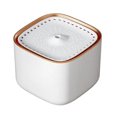 Luksuzna fontana za vodo za hišne živali z zlatimi obrobami - Nadgrajeni model White