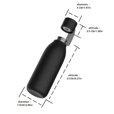 Pametna steklenica za vodo z UV sterilizacijo in indikatorjem baterije Black