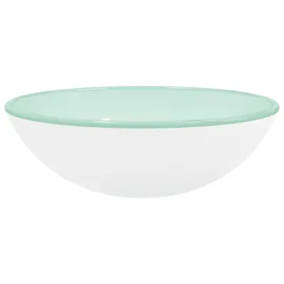 vidaXL Umivalnik kaljeno steklo 42x14 cm bel