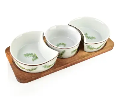 Deska za serviranje lesen akacija Modern Kitchen 26,5x11 cm bela 1 kpl