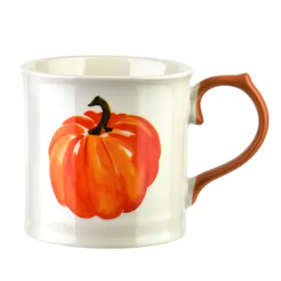 Skodelica porcelan RADO Kubek Jesienny 9x13,5x8,8 cm kremno/oranžna 1 kos