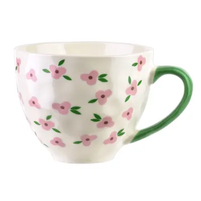 Skodelica porcelan Florella 400ml 11x15x9 cm rožnata 1 kos