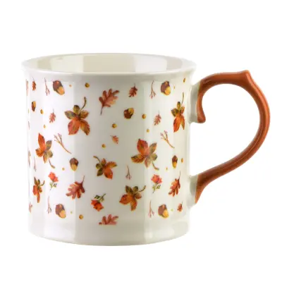 Skodelica porcelan RADO Kubek Jesienny 9x13,5x8,8 cm kremno-oranžna 1 kos