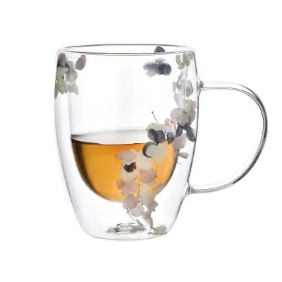 Skodelica steklo Peter Flowers Kubek 13x8x12 cm prozorna 1 kos