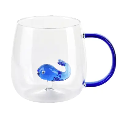Skodelica steklo Peter Whale Whale 7,5x11,5x9,5 cm prozorna 1 kos