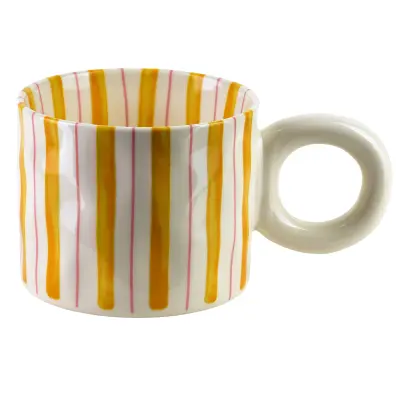 Skodelica porcelan RODI HTPC3770-SR 380ml 10x15,5x8 cm rumeno-roza 1 kos