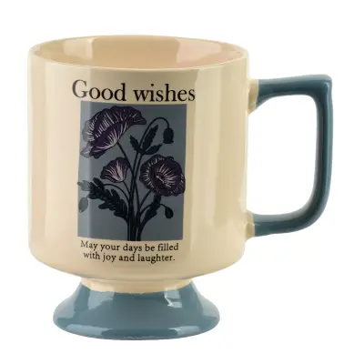 Skodelica porcelan REJKA na stopici 300ml 8x11,5x10,5 cm bež 1 kos