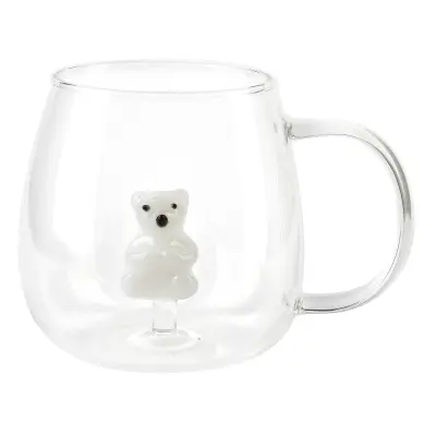 Skodelica steklo Peter Bear Peter Bear 400 ml 7,5x11,5x9,5 cm transparentna 1 kos