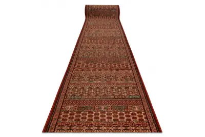 Volnena tekač KASHQAI 4334/300 orientalski bordo / zelena 67 67x430 cm