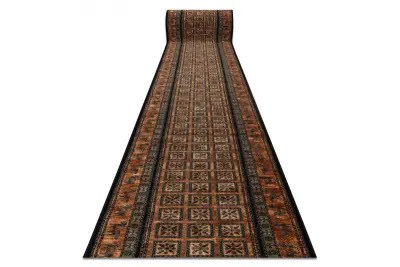 Volnena tekač KASHQAI 4301/500 orientalski, okvir zelena / bež 67 67x330 cm